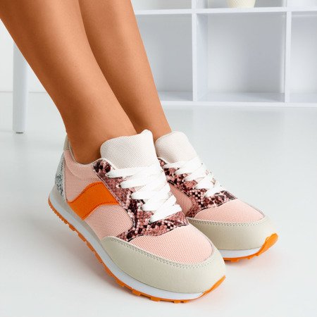 Rosa Sportschuhe für Damen mit Einsatz „La Snake Skin“ Kamalija - Schuhe