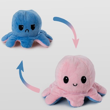 Rosa und blauer Plüsch-Oktopus - Spielzeug