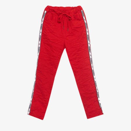 Rote Jogginghose mit Seitenstreifen - Kleidung