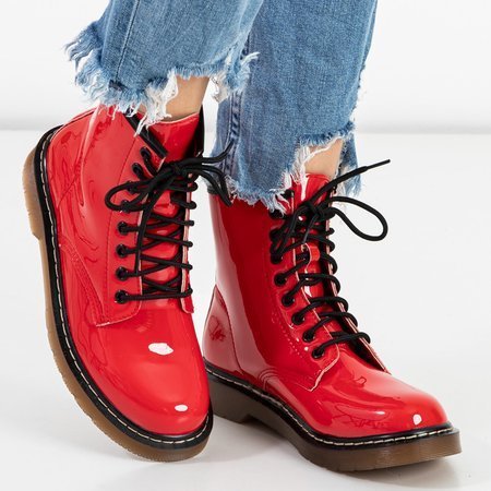 Rote Schnürstiefeletten für Damen von Ormella - Schuhe