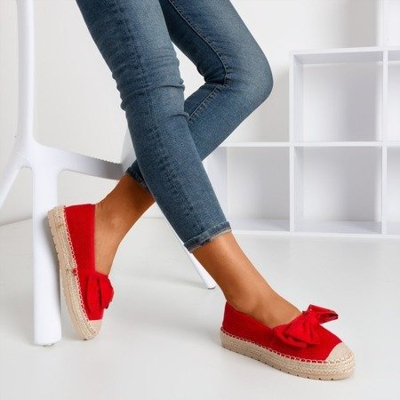 Rote durchbrochene Espadrilles auf der Plattform mit Schleife Mimilla - Footwear 1