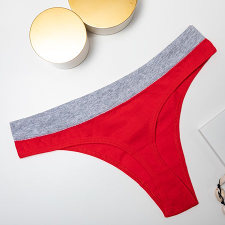 Roter Tanga für Frauen mit Katzendruck - Unterwäsche