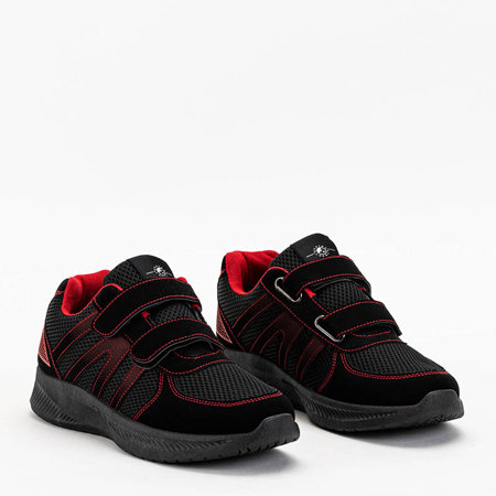 Schwarz-roter Herren-Sportschuh mit Klettverschluss Baikis - Footwear