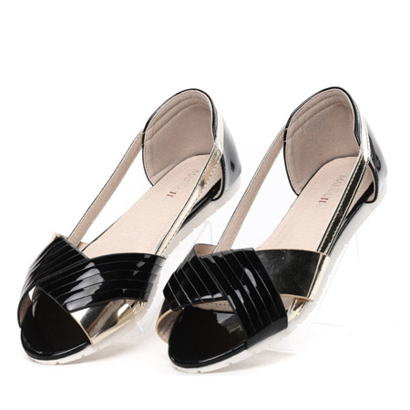 Schwarze Ballerina-Schuhe aus Öko-Leder Athalia- Footwear 1
