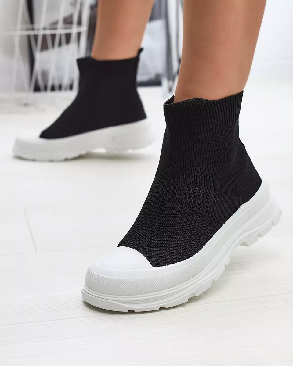 Schwarze Damen Slipper hohe Sportschuhe a'la Sneakers Vertiks - Footwear