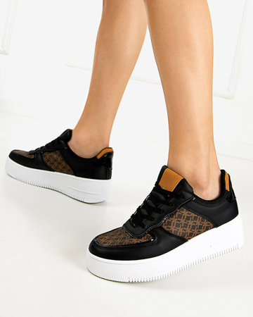 Schwarze Damen-Sportschuhe mit Glou-Print - Schuhe