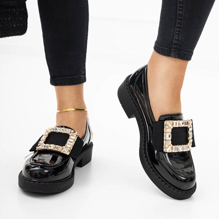 Schwarze Damenschuhe mit Iolara-Kristallen - Schuhe