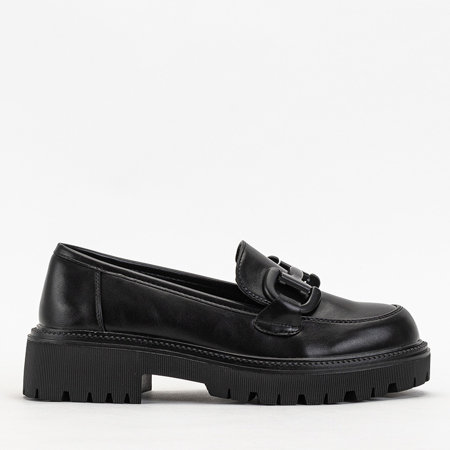 Schwarze Damenschuhe mit Poterila-Dekoration - Schuhe