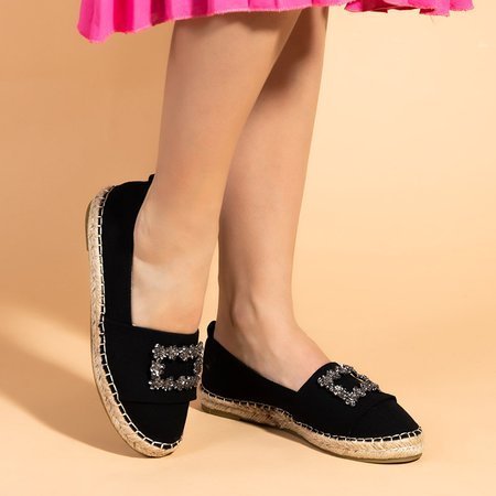 Schwarze Espadrilles für Frauen mit Manya-Dekoration - Schuhe