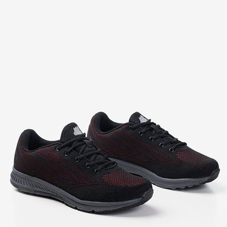 Schwarze Herren-Sneakers mit rotem Erol-Besatz - Schuhe