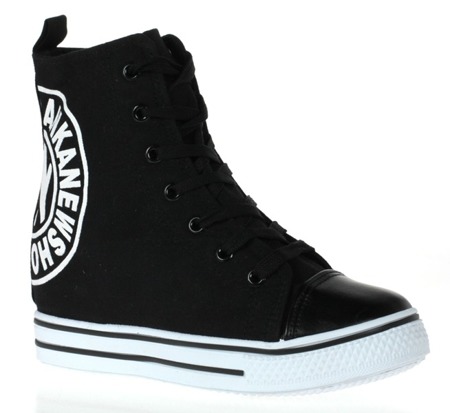 Schwarze Keil-Sneakers aus Stoff - Schuhe 1