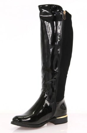 Schwarze Lackstiefel für Damen von Rajscia - Shoes