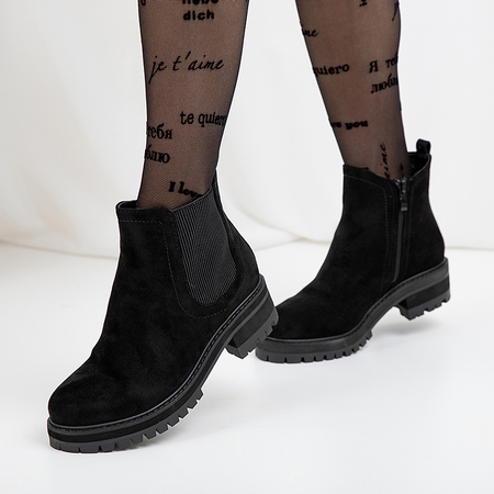 Schwarze Plateau-Stiefeletten mit elastischen Einsätzen Weelt - Schuhe