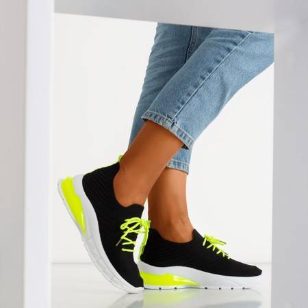 Schwarze Sportschuhe mit Neoneinsatz Extrim - Schuhe 1