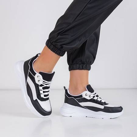 Schwarze und weiße Sportschuhe für Frauen Dimidra - Schuhe