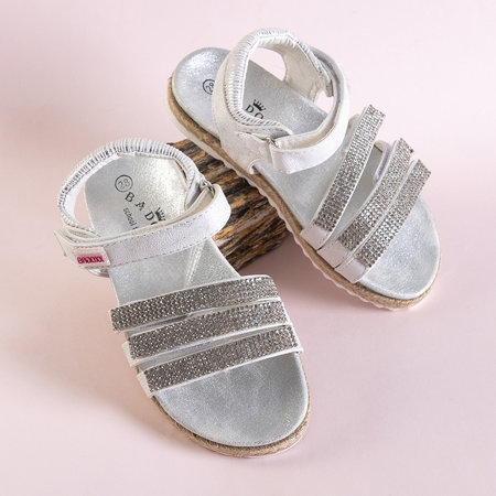 Silberne Kindersandalen mit Zirkonias Ilumun - Schuhe