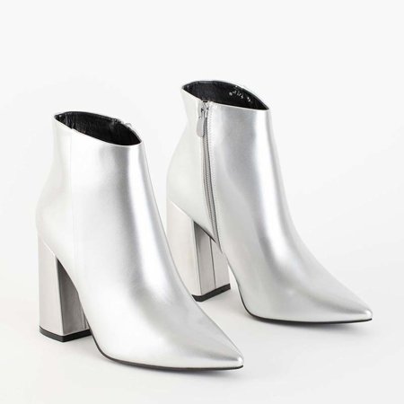 Silberne Stiefeletten für Damen am Calisto-Pfosten - Schuhe