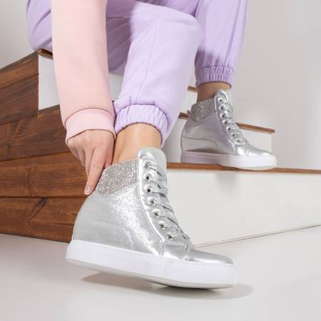 Silberne Turnschuhe mit Innenkeil Beatrice - Footwear