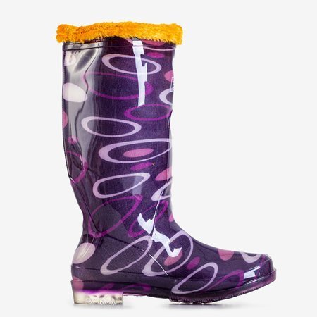 Violett gemusterte Damen Regenstiefel Tofito - Schuhe