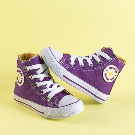 Violette High-Top-Sneakers für Kinder mit Alvari-Emblem - Schuhe