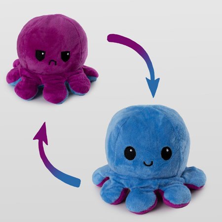 Violetter und blauer Plüsch-Oktopus - Spielzeug