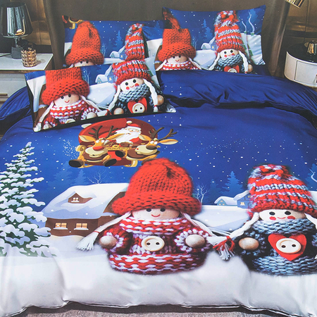 Weihnachtsbettwäsche 160x200 3-teiliges Set - Bettwäsche
