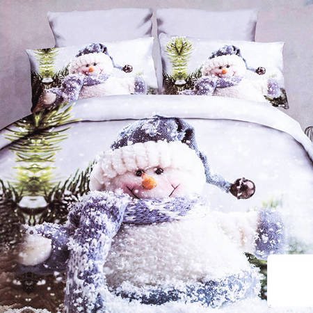 Weihnachtsbettwäsche mit Schneemännern 160x200 - Bettwäsche
