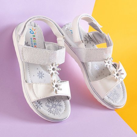 Weiße Kindersandalen Futto Blumen - Schuhe