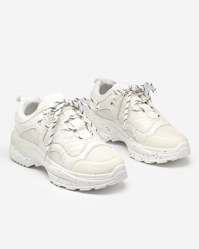 Weiße und ecrufarbene Sportschuhe für Damen Sneaker Dejis - Footwear