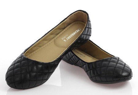 Zasujin schwarz gesteppte Ballerinas - Schuhe