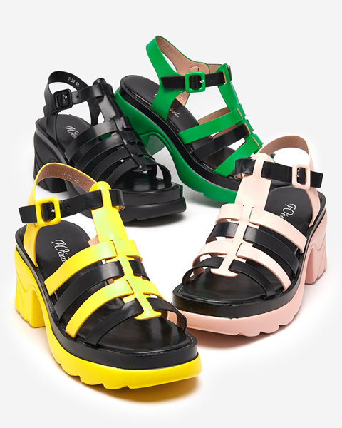 Agraves gelbe Damen-Sandalen mit hohen Absätzen - Schuhe