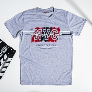 Bedrucktes T-Shirt für graue Männer - Kleidung