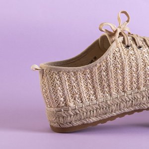 Beige Damen-Espadrilles auf niedrigem Plateau Kyoto - Footwear