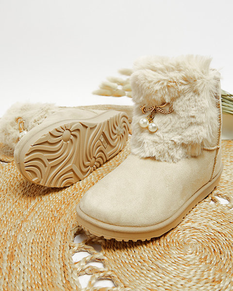 Beige Damenstiefel mit dekorativem Cioni-Footwear-Obermaterial