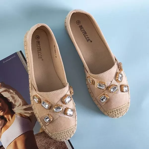 Beige Espadrilles für Frauen mit Erilla-Kristallen - Schuhe
