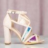 Beige Sandalen auf einem holografischen Pfosten Raffaessa - Footwear 1