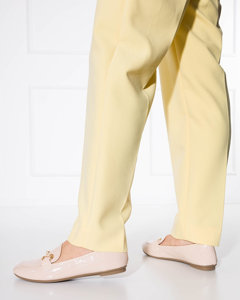 Beige lackierte Damen-Slipper mit Cerilla-Prägung - Schuhe