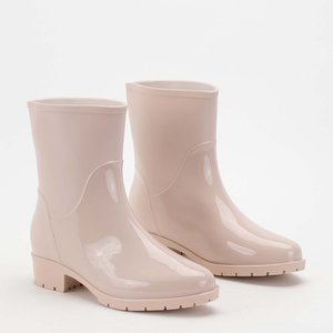 Beige lackierte Valisso Regenstiefel für Damen - Schuhe