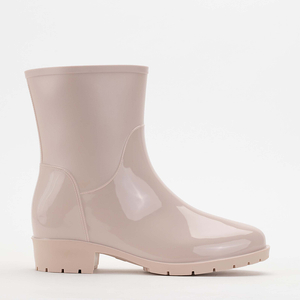 Beige lackierte Valisso Regenstiefel für Damen - Schuhe