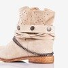 Beigefarbene Cowboystiefel mit Keilabsatz Salemi - Footwear