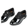 Black shoes with varnished Viki inserts - Footwear