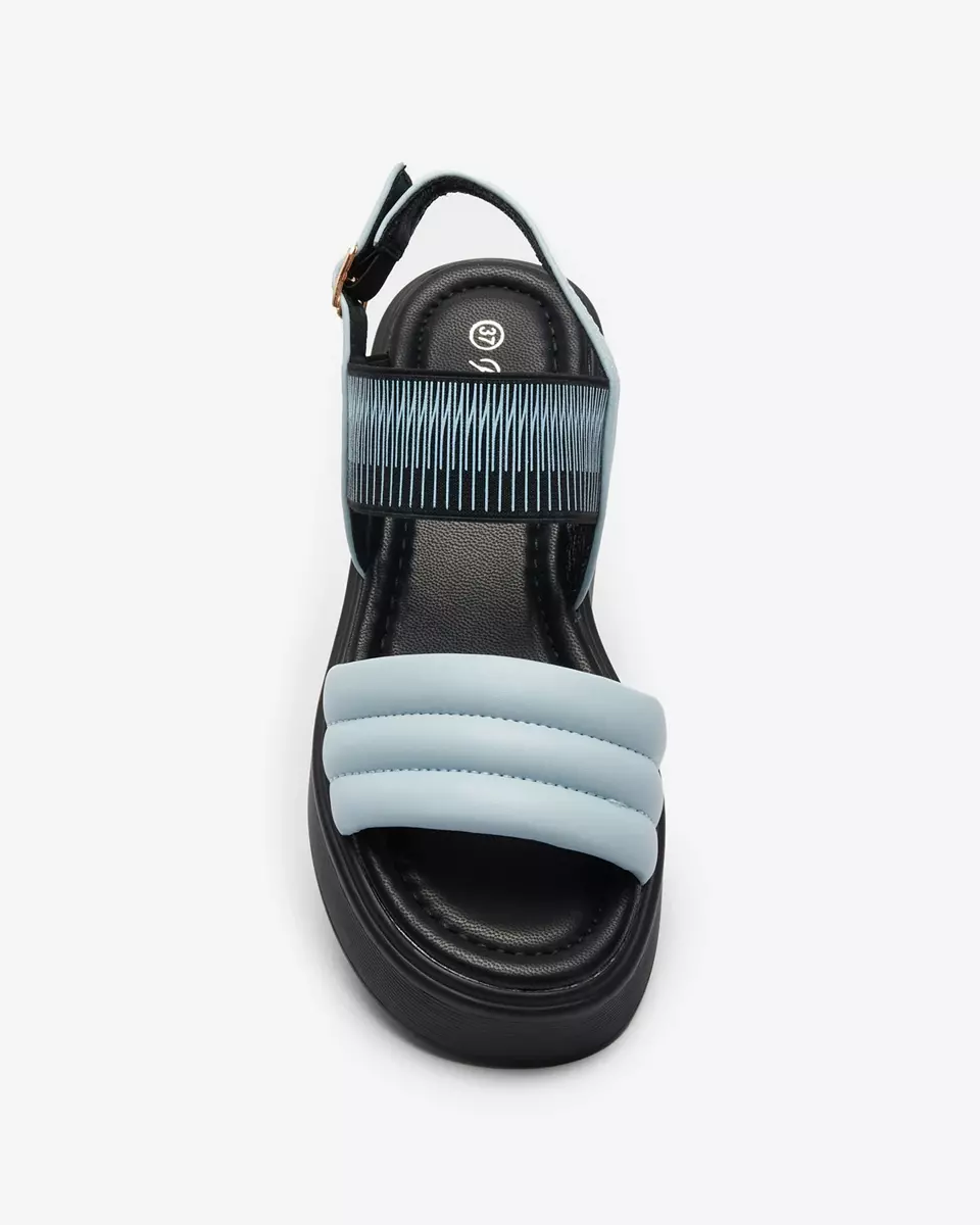 Blau-schwarze Damensandalen mit dickerer Sohle Uvino- Footwear