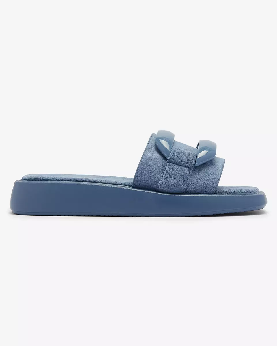 Blaue Damen-Flip-Flops aus Öko-Wildleder Omve - Schuhe