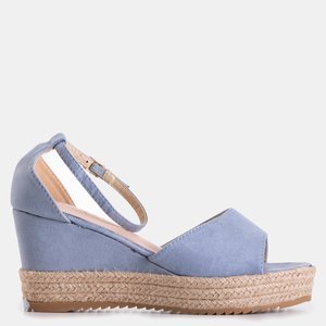 Blaue Damen Keilsandalen Salome - Schuhe