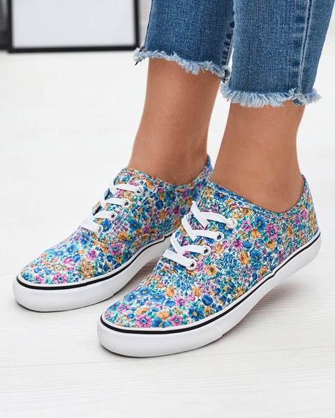 Blaue Damen Sneaker mit Blumenmuster Sertoli - Footwear