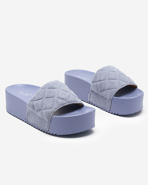 Blaue Damen-Steppsandale mit Plateau Koriner - Footwear