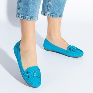 Blaue Damenhalbschuhe mit Linari-Schleife - Schuhe