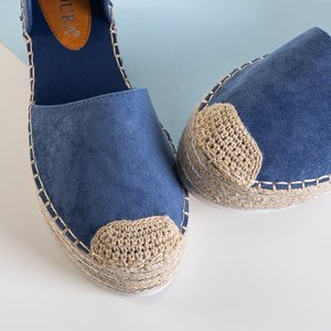 Blaue Damensandalen a'la espadrilles auf der Indira-Plattform - Schuhe