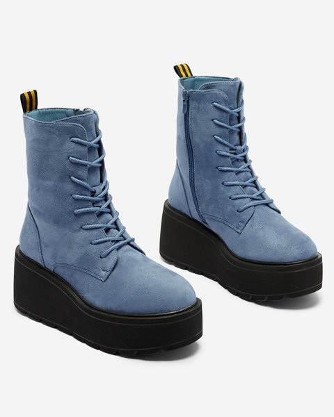 Blaue Stiefel mit Plateau Jeanne - Footwear
