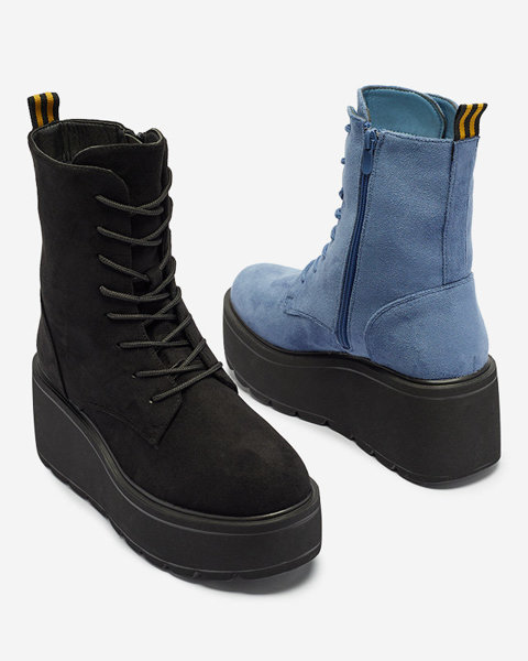 Blaue Stiefel mit Plateau Jeanne - Footwear